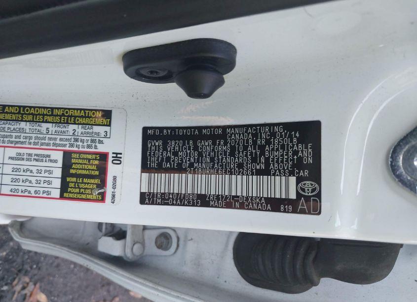 Photo 9 of 2014 Toyota Corolla S PLUS (VIN 2T1BURHE6EC102661)