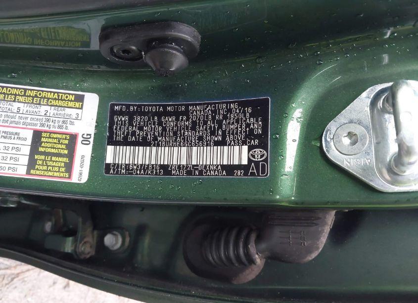 Photo 9 of 2016 Toyota Corolla LE (VIN 2T1BURHE6GC656916)