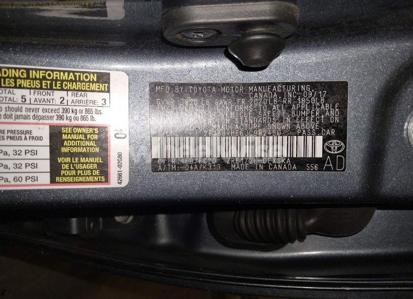 Photo 9 of 2018 Toyota Corolla SE (VIN 2T1BURHE6JC982450)