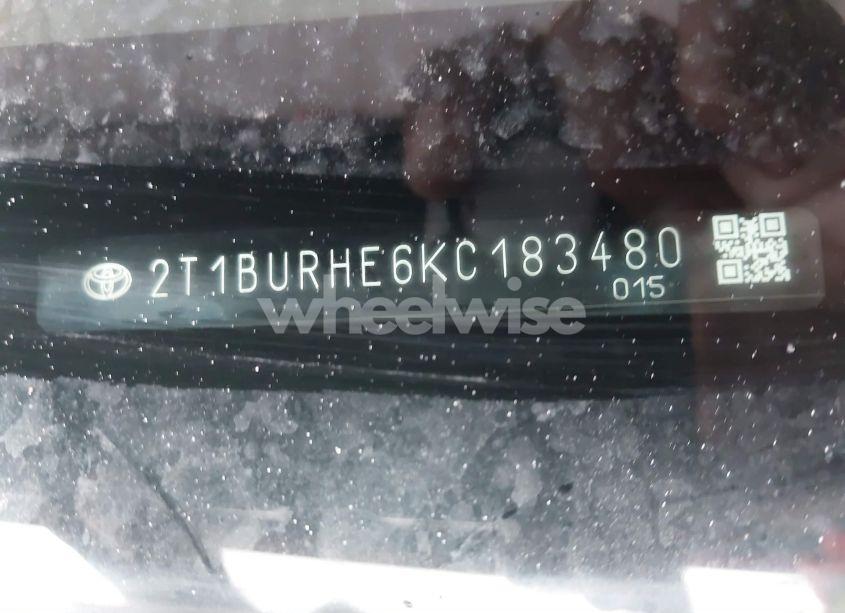 Photo 9 of 2019 Toyota Corolla LE (VIN 2T1BURHE6KC183480)