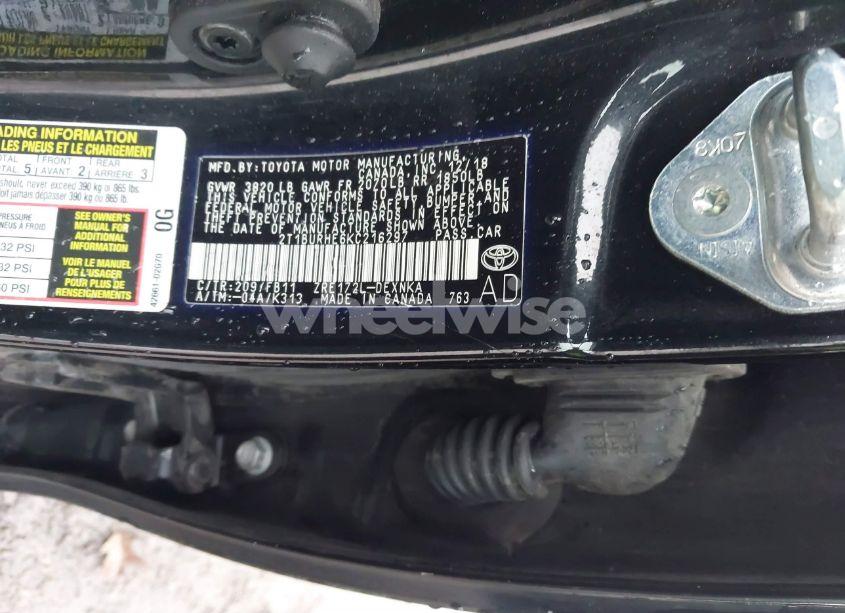 Photo 9 of 2019 Toyota Corolla LE (VIN 2T1BURHE6KC216297)