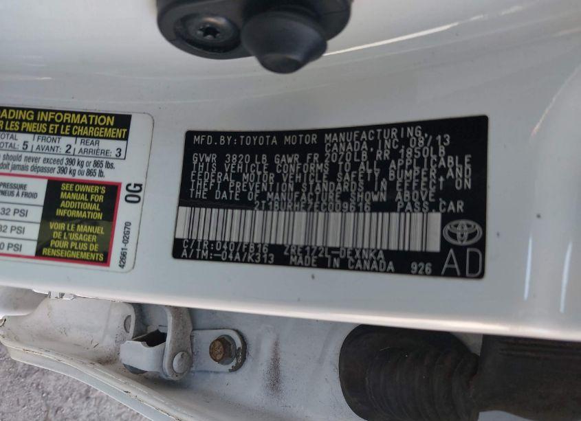 Photo 9 of 2014 Toyota Corolla LE (VIN 2T1BURHE7EC009616)