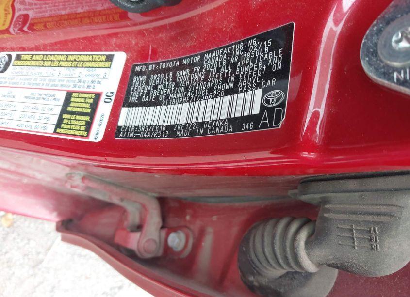 Photo 9 of 2015 Toyota Corolla LE (VIN 2T1BURHE7FC366750)