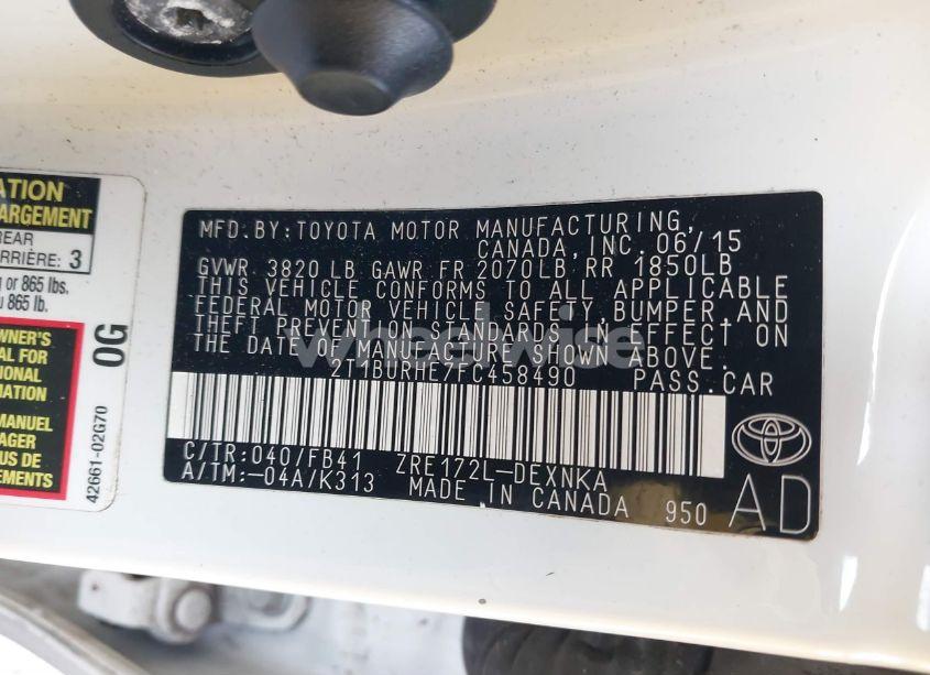 Photo 9 of 2015 Toyota Corolla LE (VIN 2T1BURHE7FC458490)