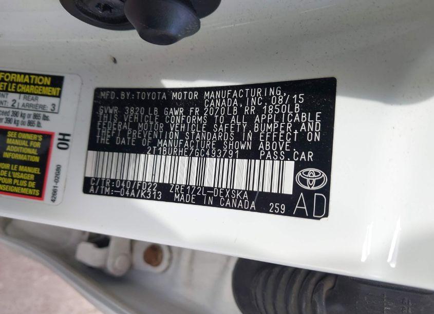 Photo 9 of 2016 Toyota Corolla S PLUS (VIN 2T1BURHE7GC493791)