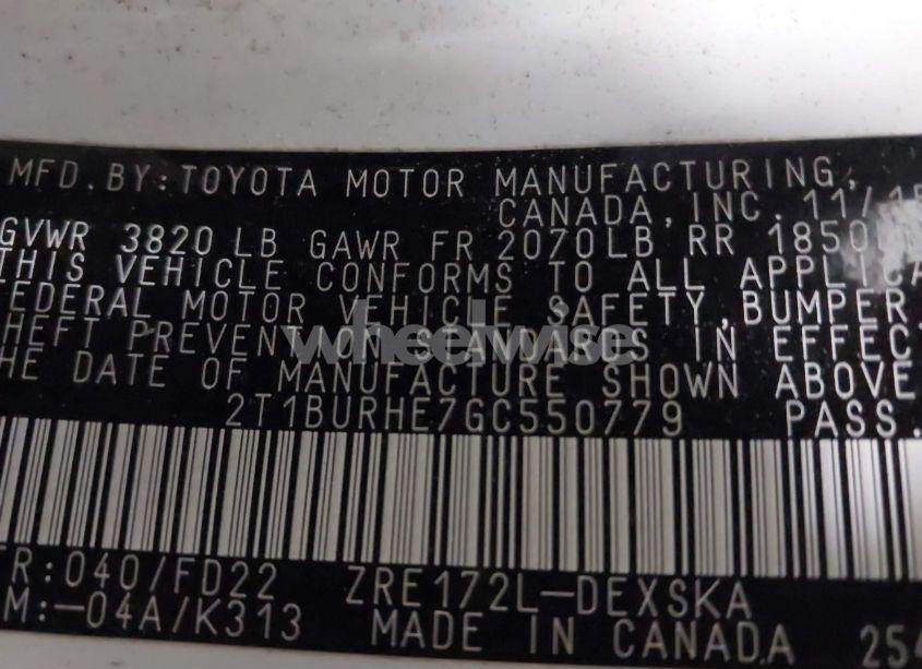 Photo 9 of 2016 Toyota Corolla S PLUS (VIN 2T1BURHE7GC550779)