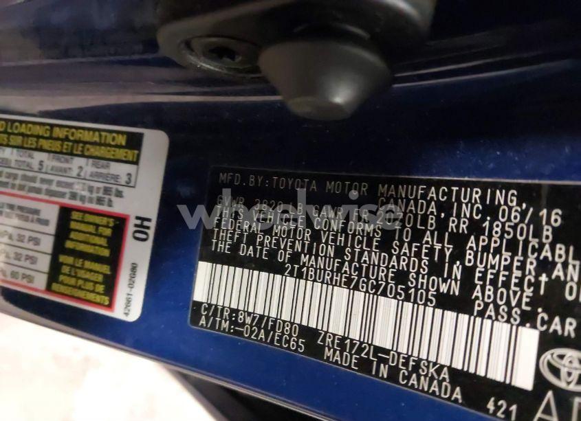 Photo 9 of 2016 Toyota Corolla S PLUS (VIN 2T1BURHE7GC705105)