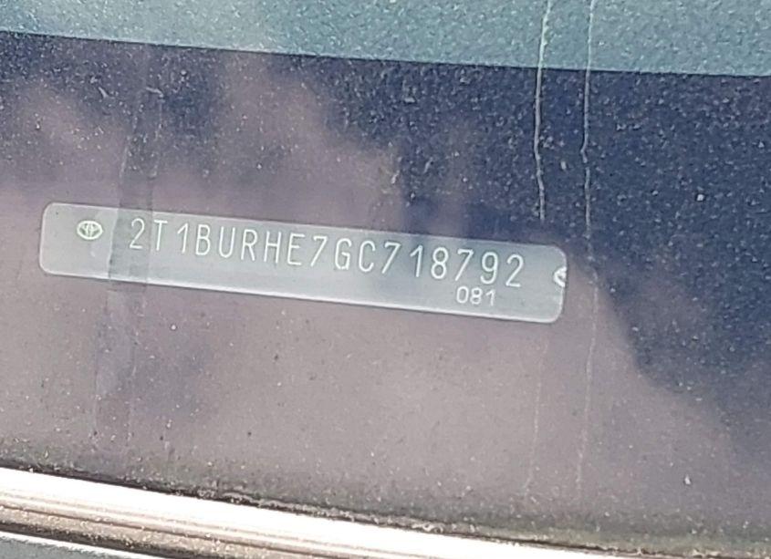 Photo 9 of 2016 Toyota Corolla LE (VIN 2T1BURHE7GC718792)