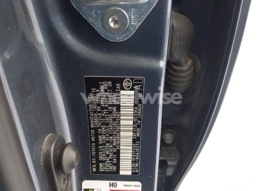 Photo 9 of 2017 Toyota Corolla SE (VIN 2T1BURHE7HC772482)