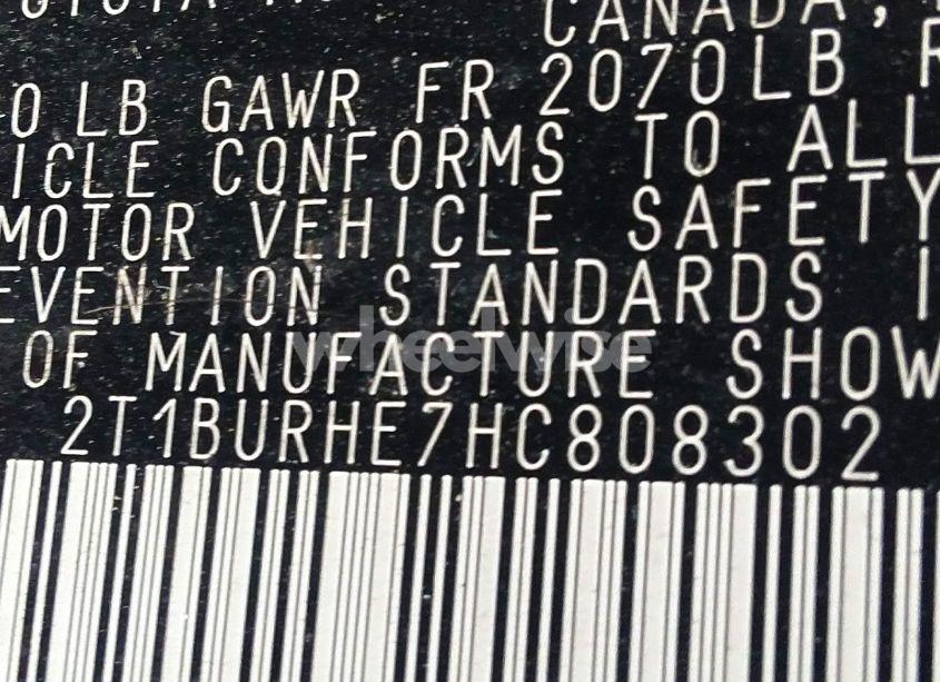 Photo 9 of 2017 Toyota Corolla SE (VIN 2T1BURHE7HC808302)