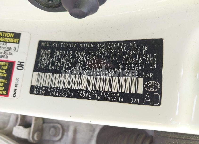 Photo 9 of 2017 Toyota Corolla SE (VIN 2T1BURHE7HC813080)