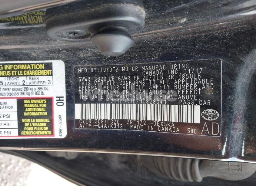 Photo 9 of 2017 Toyota Corolla SE (VIN 2T1BURHE7HC828341)