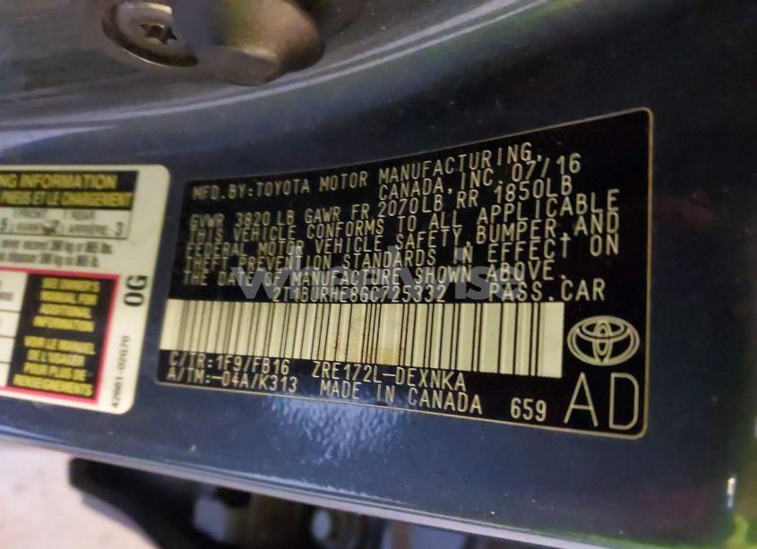 Photo 9 of 2016 Toyota Corolla LE (VIN 2T1BURHE8GC725332)