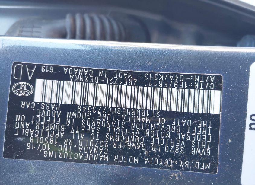 Photo 9 of 2017 Toyota Corolla LE (VIN 2T1BURHE8HC773348)