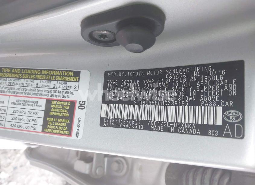 Photo 9 of 2017 Toyota Corolla LE (VIN 2T1BURHE8HC788495)