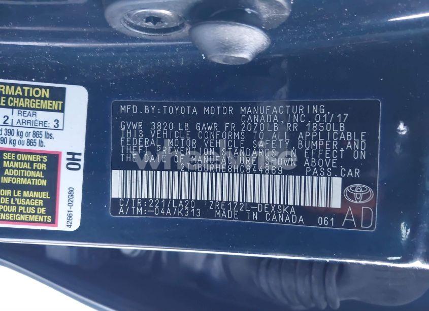 Photo 9 of 2017 Toyota Corolla XSE (VIN 2T1BURHE8HC844869)