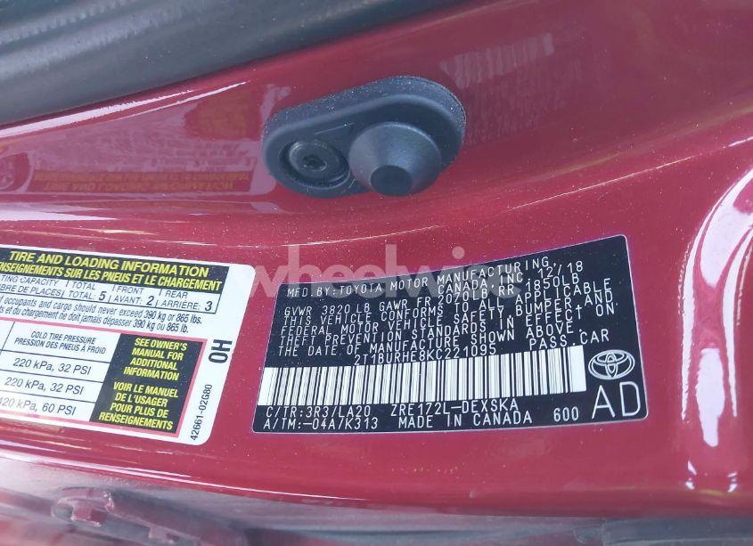 Photo 9 of 2019 Toyota Corolla XSE (VIN 2T1BURHE8KC221095)