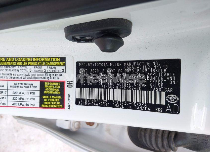 Photo 9 of 2014 Toyota Corolla S PLUS (VIN 2T1BURHE9EC059420)