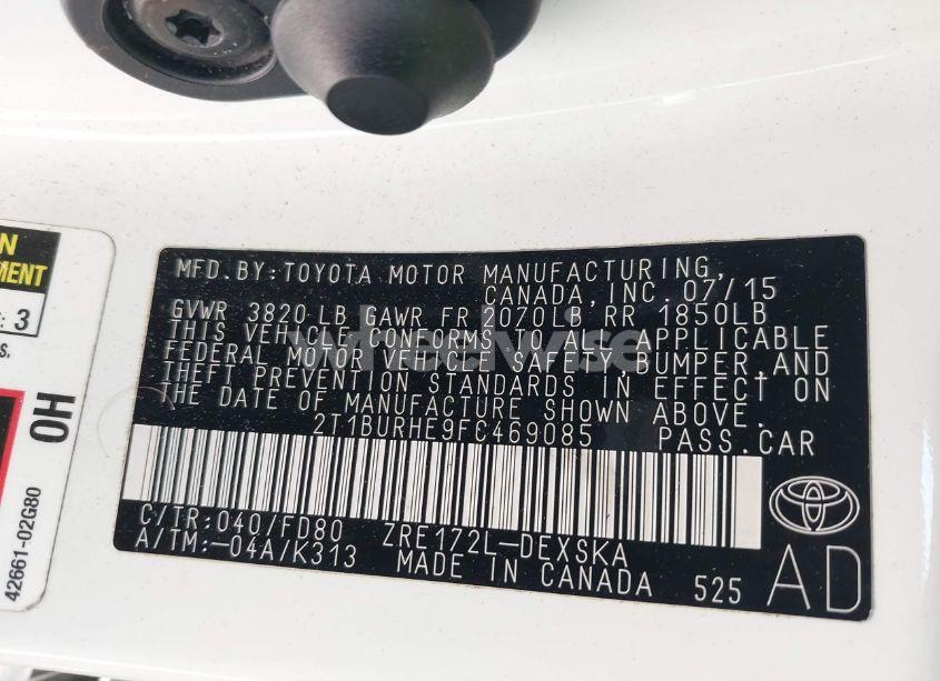 Photo 9 of 2015 Toyota Corolla S PLUS (VIN 2T1BURHE9FC469085)