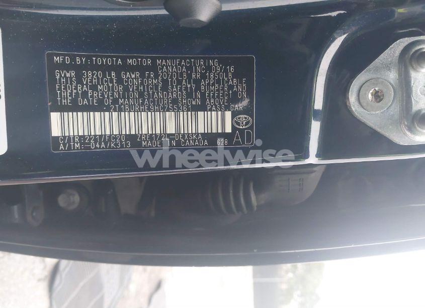 Photo 9 of 2017 Toyota Corolla SE (VIN 2T1BURHE9HC755361)