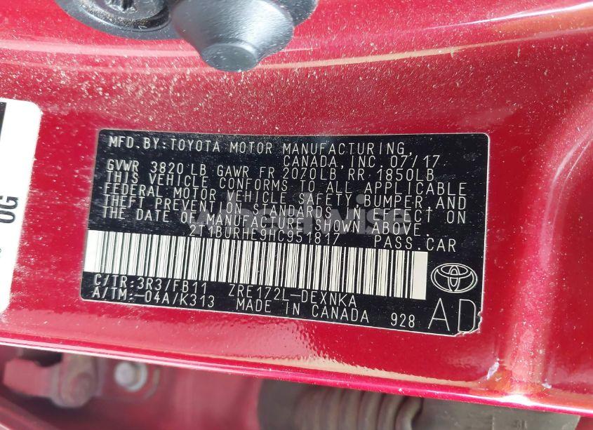 Photo 9 of 2017 Toyota Corolla LE (VIN 2T1BURHE9HC951817)