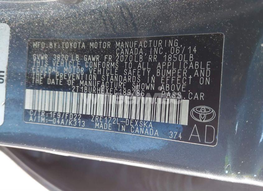 Photo 9 of 2014 Toyota Corolla S PLUS (VIN 2T1BURHEXEC189786)