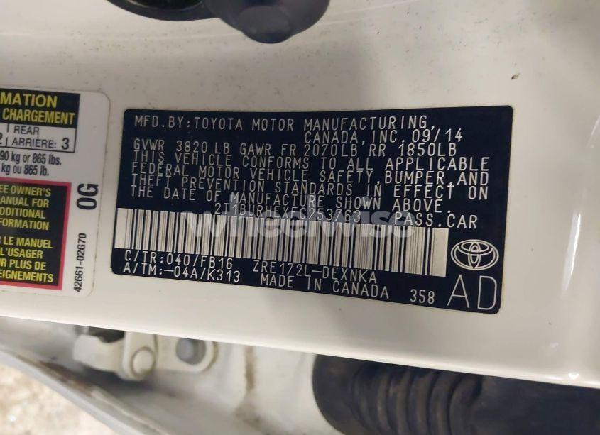 Photo 9 of 2015 Toyota Corolla LE (VIN 2T1BURHEXFC253763)