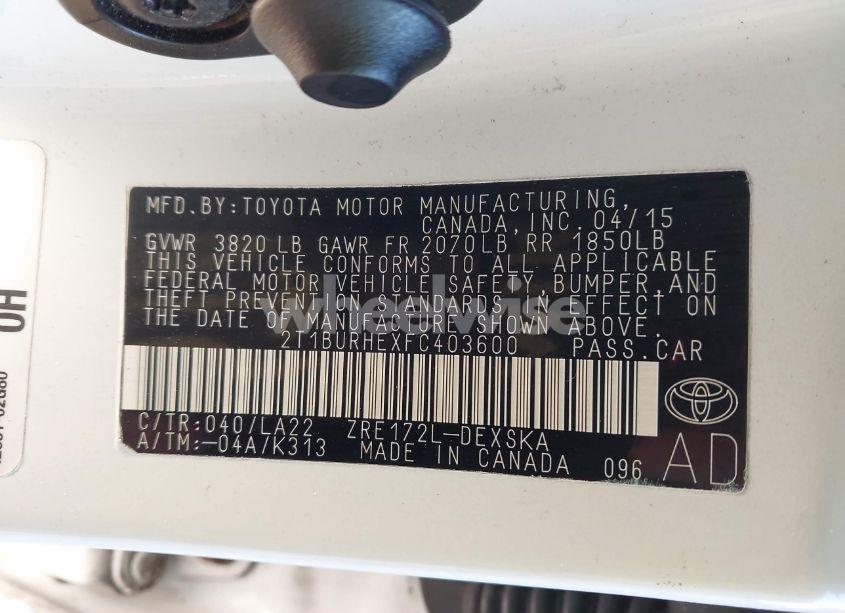 Photo 9 of 2015 Toyota Corolla S PREMIUM (VIN 2T1BURHEXFC403600)