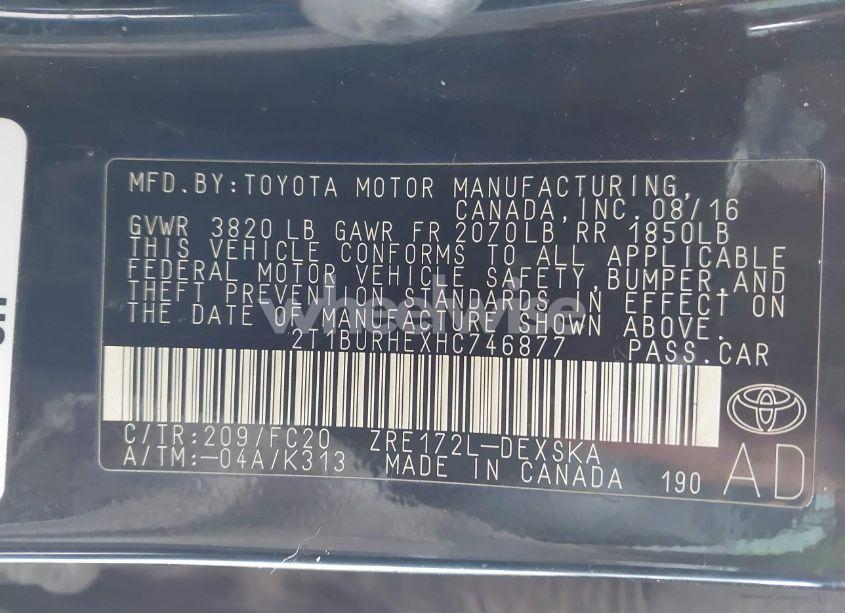 Photo 9 of 2017 Toyota Corolla SE (VIN 2T1BURHEXHC746877)