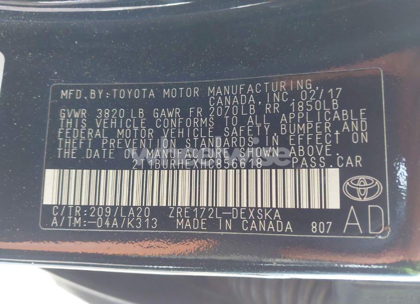 Photo 9 of 2017 Toyota Corolla XSE (VIN 2T1BURHEXHC856618)