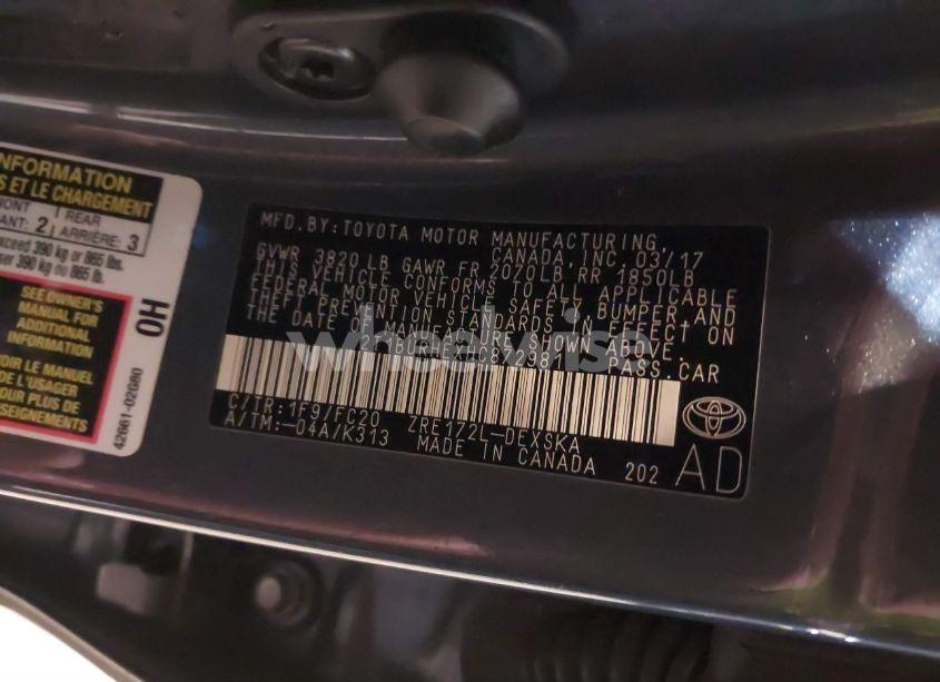 Photo 9 of 2017 Toyota Corolla SE (VIN 2T1BURHEXHC872981)