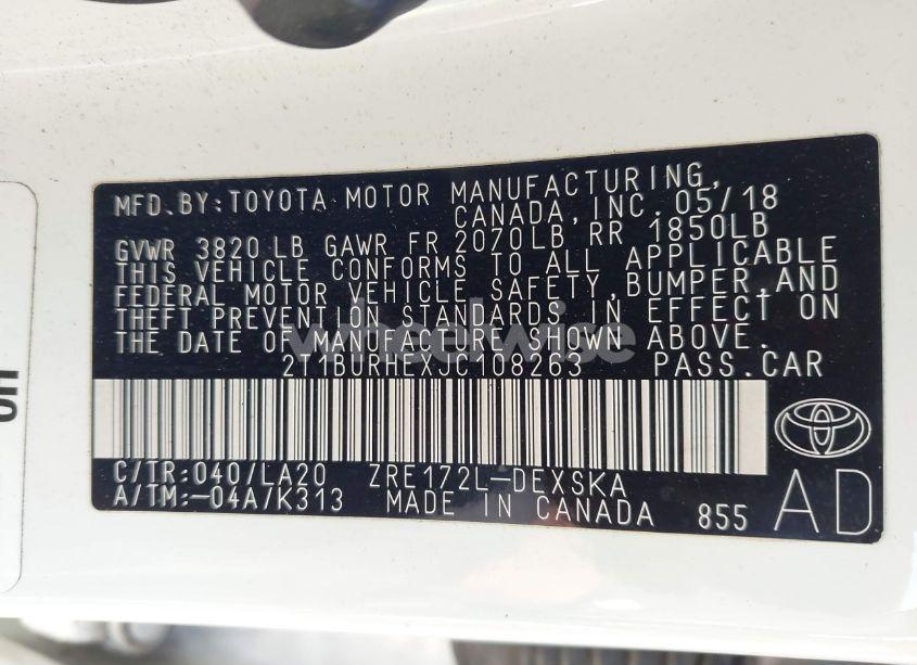 Photo 9 of 2018 Toyota Corolla XSE (VIN 2T1BURHEXJC108263)