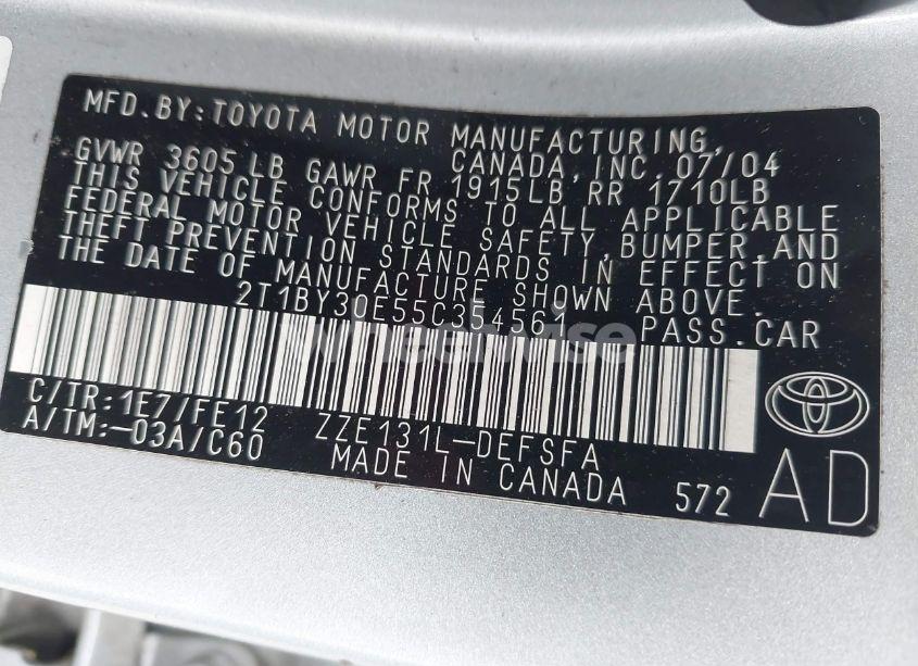 Photo 9 of 2005 Toyota Corolla XRS (VIN 2T1BY30E55C354561)