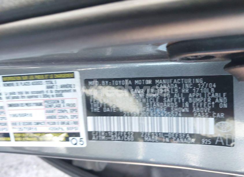 Photo 9 of 2005 Toyota Corolla XRS (VIN 2T1BY30E85C425574)