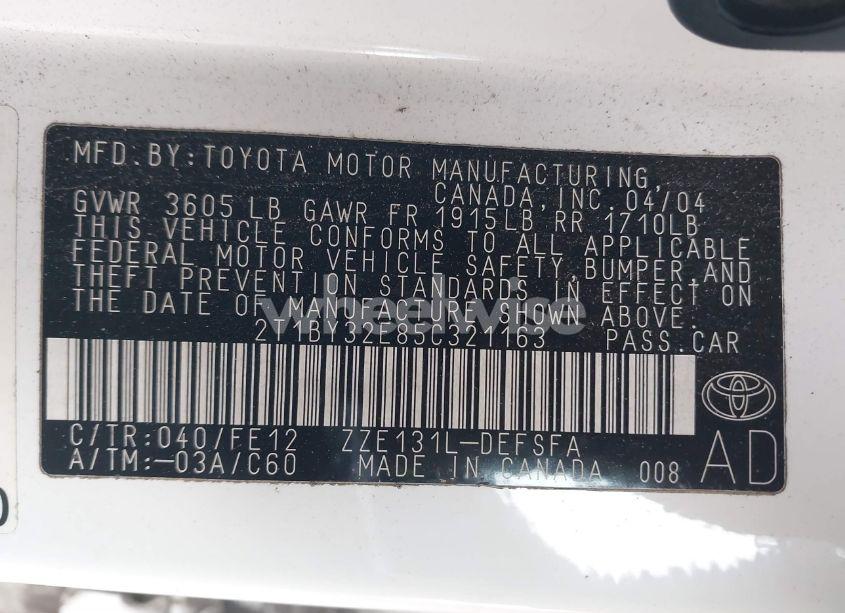 Photo 9 of 2005 Toyota Corolla XRS (VIN 2T1BY32E85C321163)