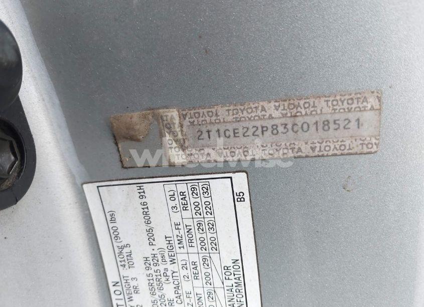 Photo 9 of 2003 Toyota Camry SOLARA SE (VIN 2T1CE22P83C018521)