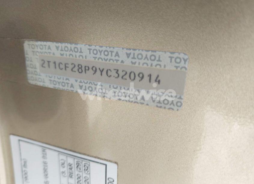 Photo 9 of 2000 Toyota Camry SOLARA SLE V6 (VIN 2T1CF28P9YC320914)