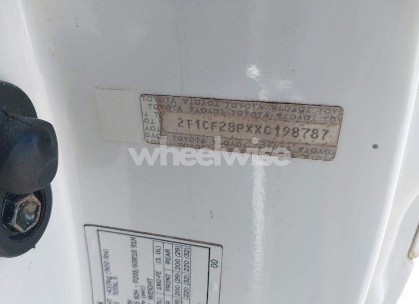 Photo 12 of 1999 Toyota Camry SOLARA SLE (VIN 2T1CF28PXXC198787)