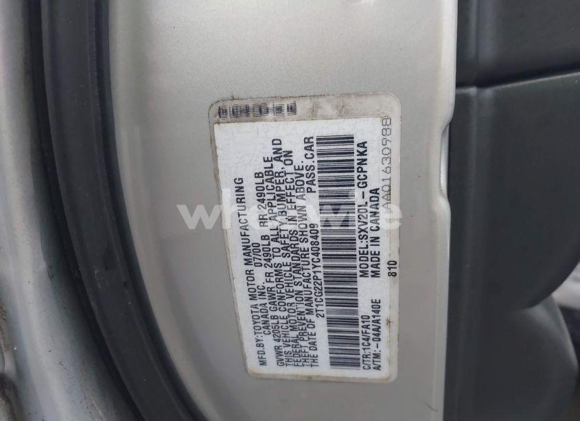 Photo 9 of 2000 Toyota Camry SOLARA SE (VIN 2T1CG22P1YC408409)