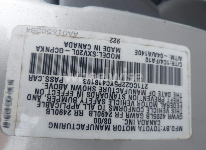 Photo 9 of 2000 Toyota Camry SOLARA SE (VIN 2T1CG22P5YC418103)