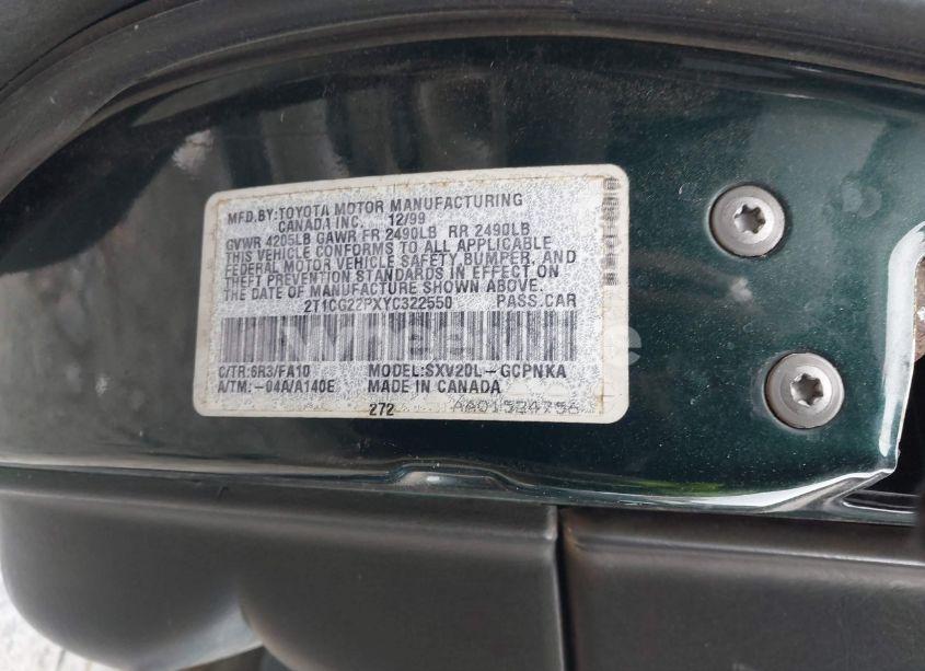 Photo 9 of 2000 Toyota Camry SOLARA SE (VIN 2T1CG22PXYC322550)