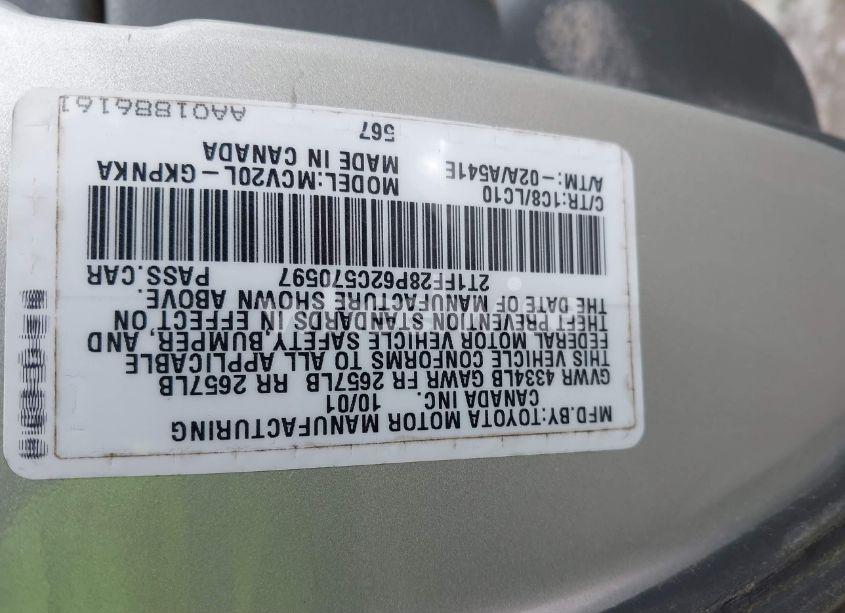 Photo 9 of 2002 Toyota Camry SOLARA SLE V6 (VIN 2T1FF28P62C570597)