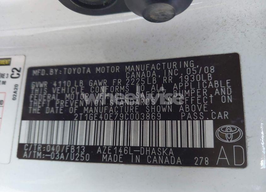 Photo 9 of 2009 Toyota Matrix XRS (VIN 2T1GE40E79C003869)