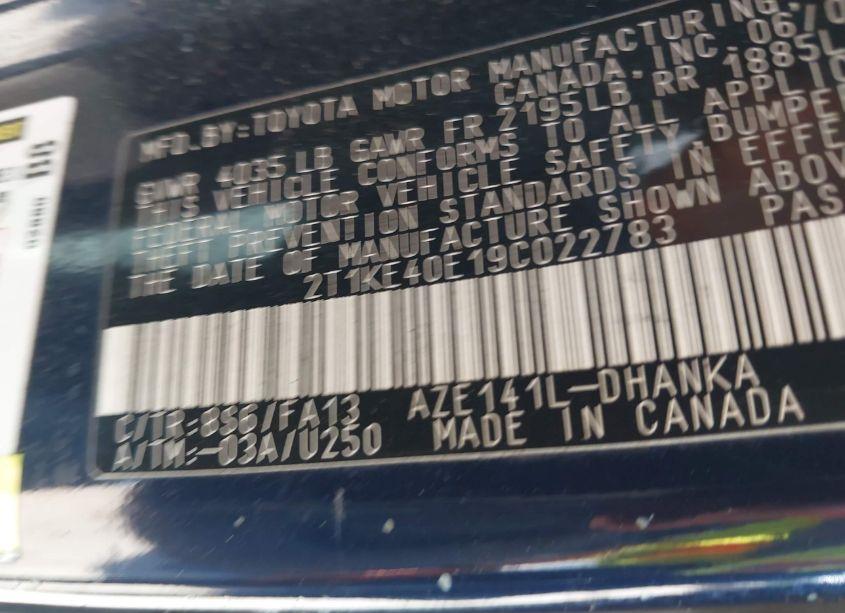 Photo 9 of 2009 Toyota Matrix S (VIN 2T1KE40E19C022783)