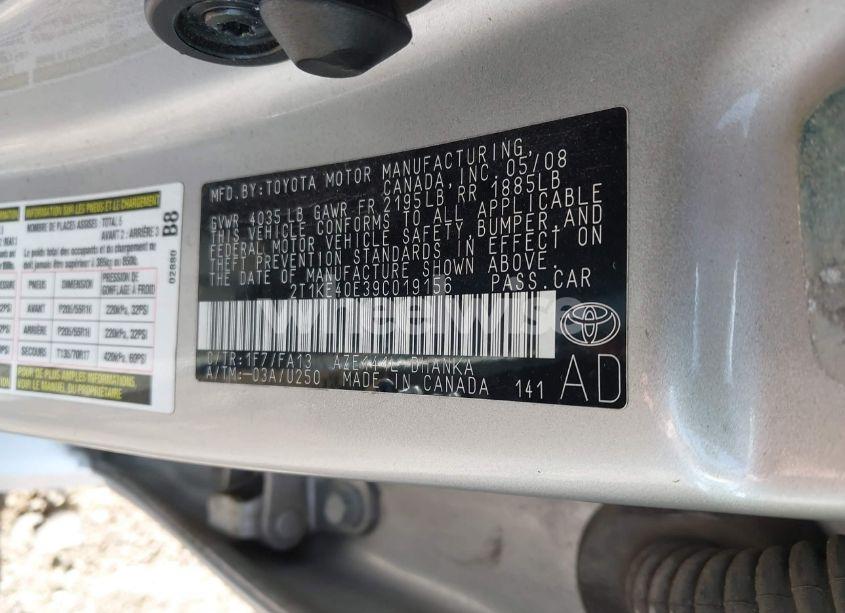 Photo 9 of 2009 Toyota Matrix S (VIN 2T1KE40E39C019156)