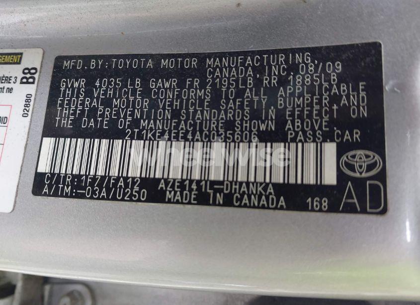 Photo 9 of 2010 Toyota Matrix S (VIN 2T1KE4EE4AC035606)