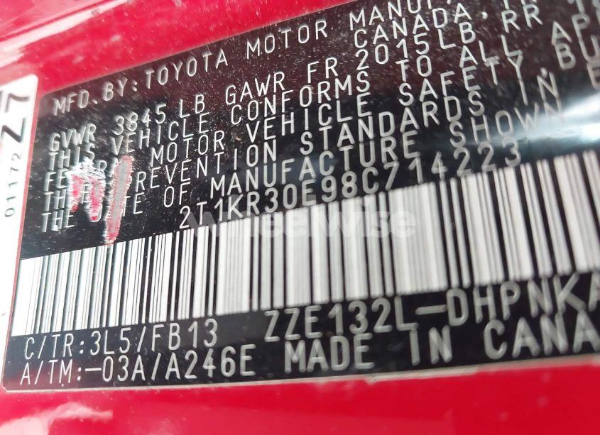 Photo 9 of 2008 Toyota Matrix XR (VIN 2T1KR30E98C714223)