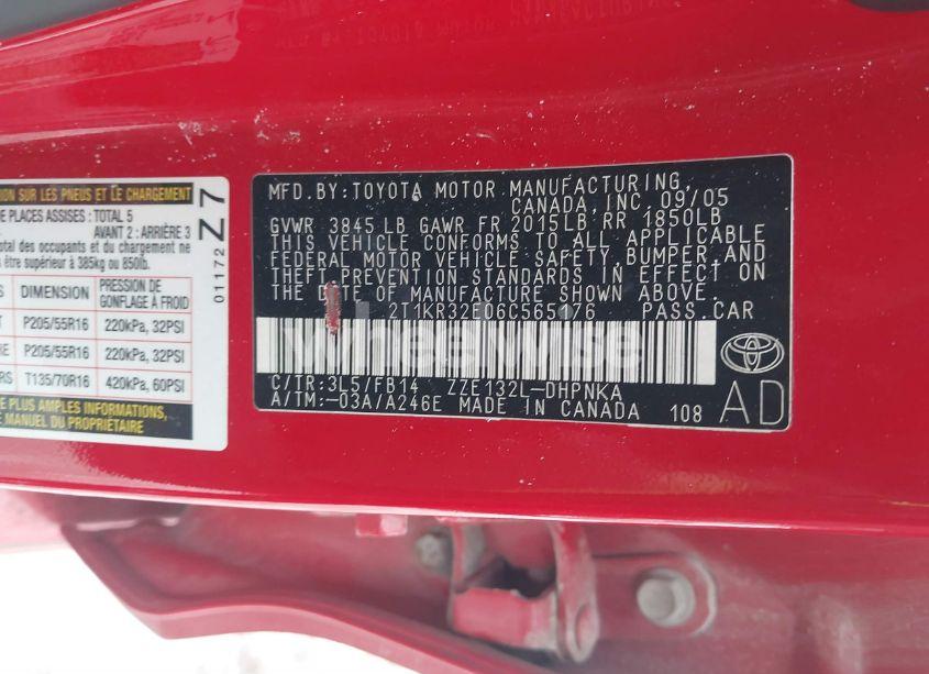 Photo 9 of 2006 Toyota Matrix XR (VIN 2T1KR32E06C565176)