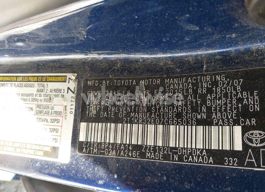 Photo 9 of 2007 Toyota Matrix (VIN 2T1KR32E07C665036)