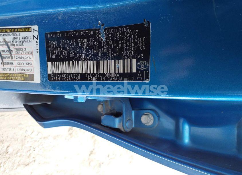 Photo 9 of 2007 Toyota Matrix XR (VIN 2T1KR32E17C662811)